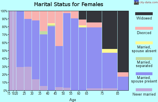 Zip code 46065 marital status for females