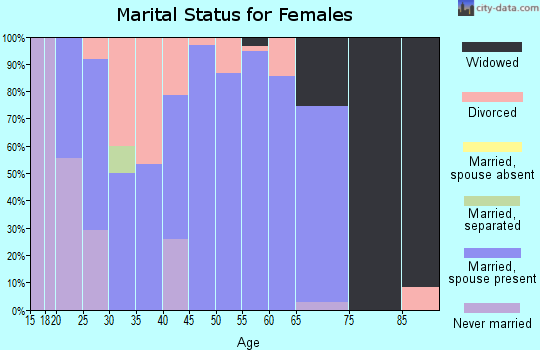 Zip code 46105 marital status for females