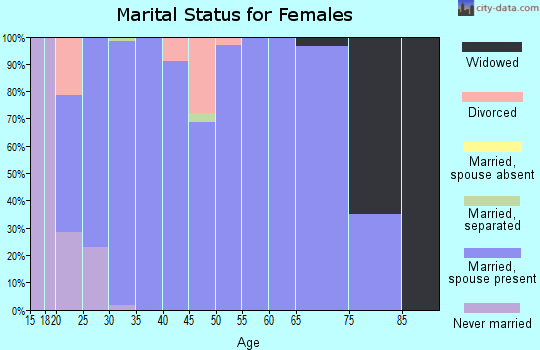 Zip code 46133 marital status for females