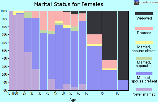 Zip code 46135 marital status for females