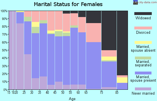 Zip code 46140 marital status for females