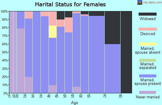 Zip code 46157 marital status for females