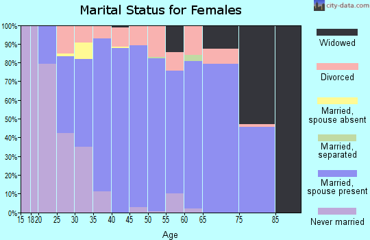 Zip code 46163 marital status for females