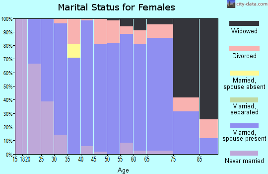 Zip code 46167 marital status for females