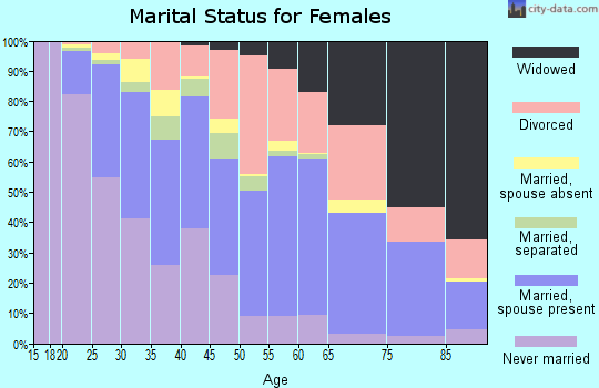 Zip code 46203 marital status for females