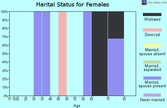 Zip code 46290 marital status for females