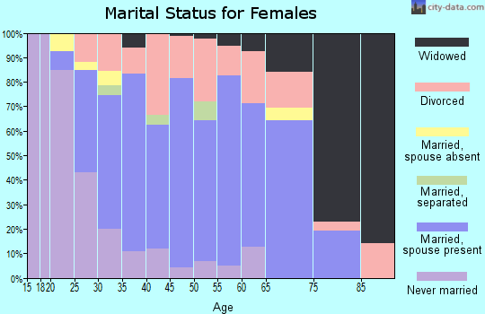 Zip code 46303 marital status for females