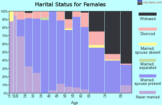 Zip code 46310 marital status for females