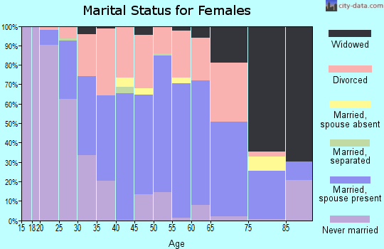 Zip code 46319 marital status for females
