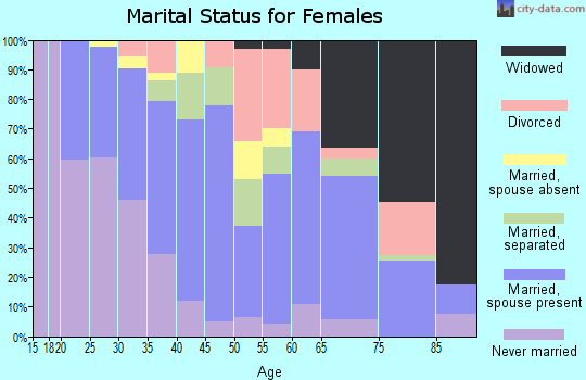 Zip code 46327 marital status for females