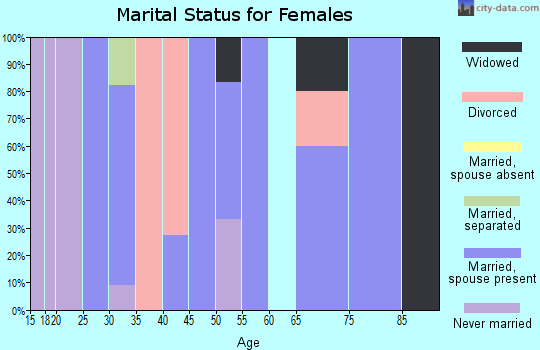 Zip code 46345 marital status for females