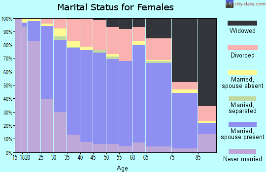 Zip code 46350 marital status for females