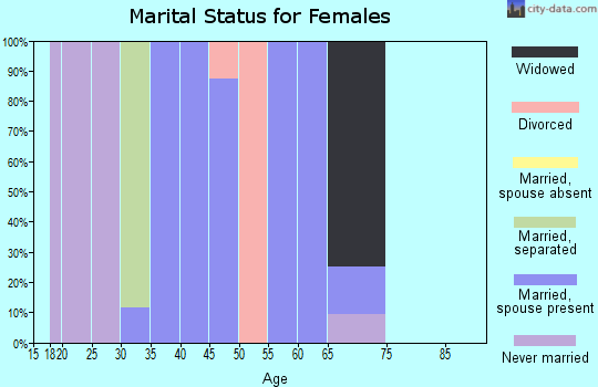 Zip code 46365 marital status for females