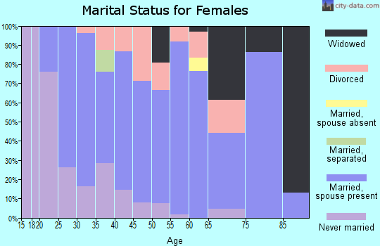 Zip code 46390 marital status for females