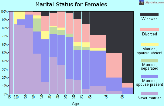 Zip code 46408 marital status for females