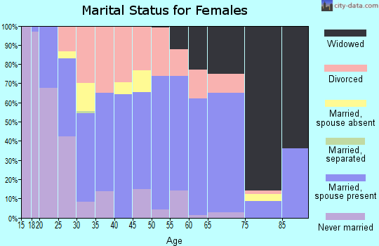 Zip code 46507 marital status for females