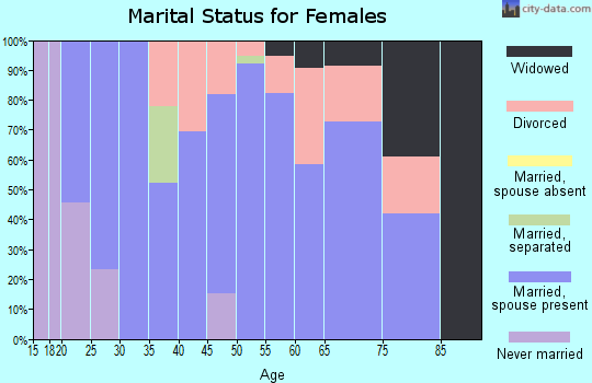 Zip code 46532 marital status for females
