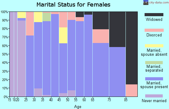 Zip code 46538 marital status for females