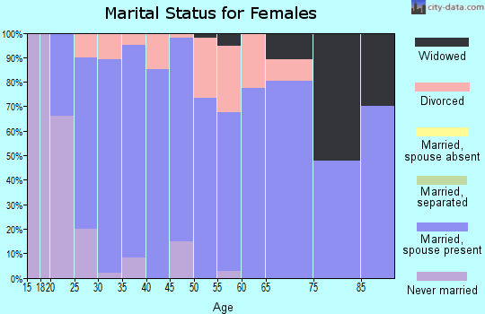 Zip code 46543 marital status for females