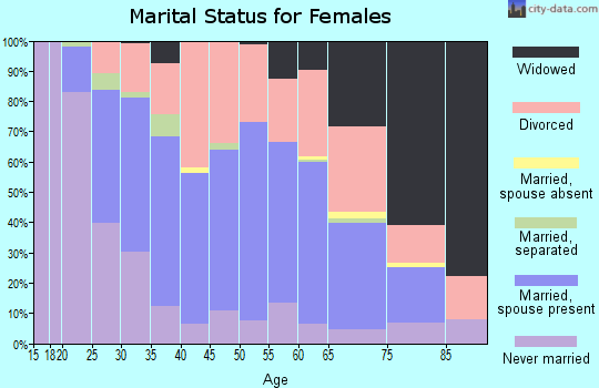 Zip code 46545 marital status for females