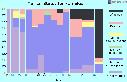 Zip code 46552 marital status for females