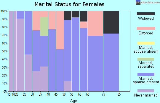 Zip code 46553 marital status for females