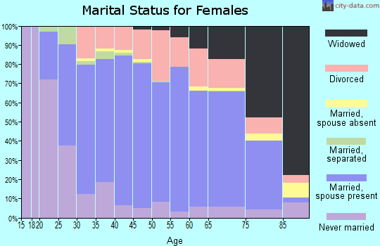 Zip code 46563 marital status for females
