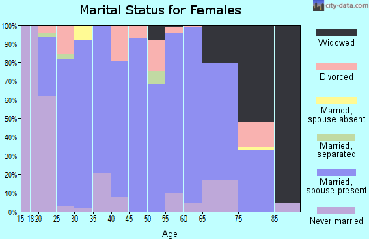 Zip code 46565 marital status for females