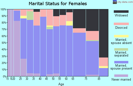 Zip code 46567 marital status for females
