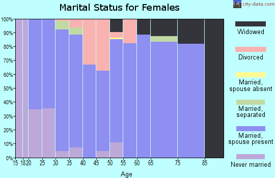 Zip code 46571 marital status for females