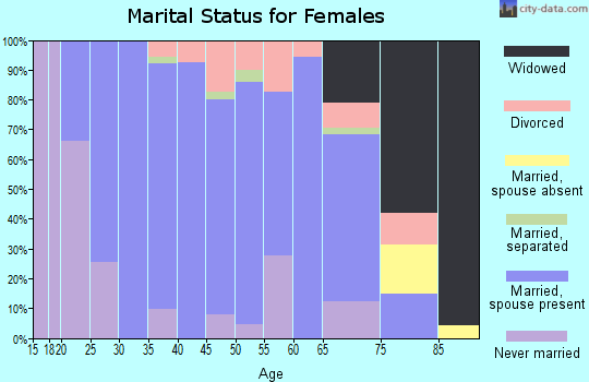 Zip code 46573 marital status for females