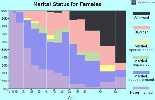 Zip code 46613 marital status for females
