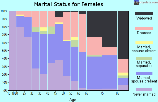 Zip code 46615 marital status for females