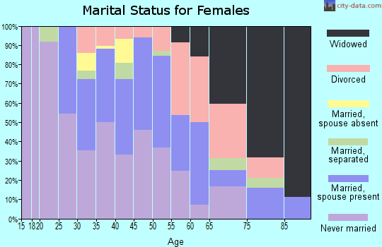 Zip code 46616 marital status for females
