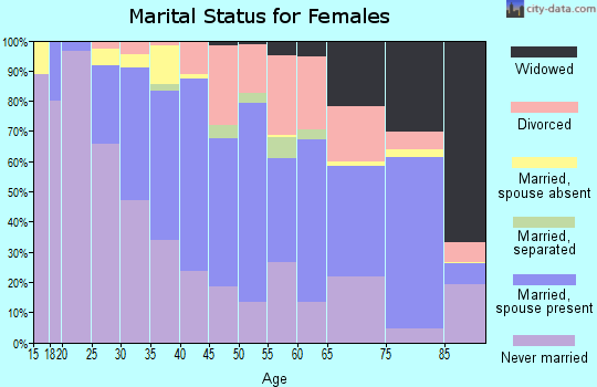 Zip code 46617 marital status for females