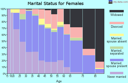 Zip code 46619 marital status for females
