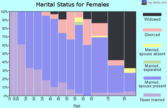 Zip code 46635 marital status for females