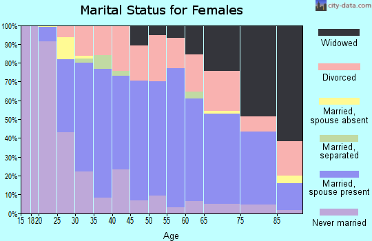 Zip code 46637 marital status for females