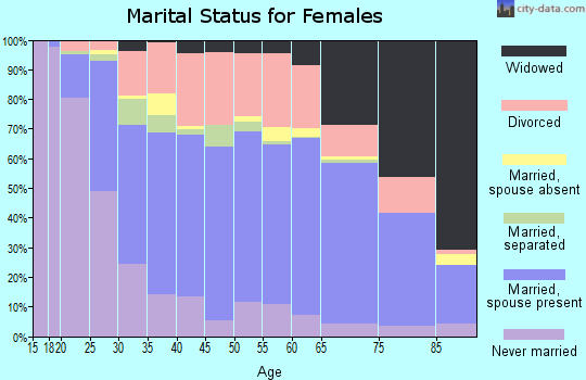 Zip code 46901 marital status for females
