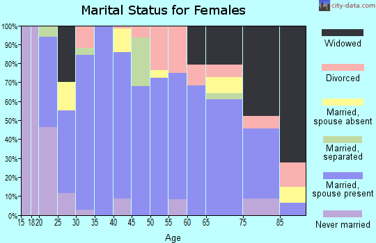 Zip code 46910 marital status for females