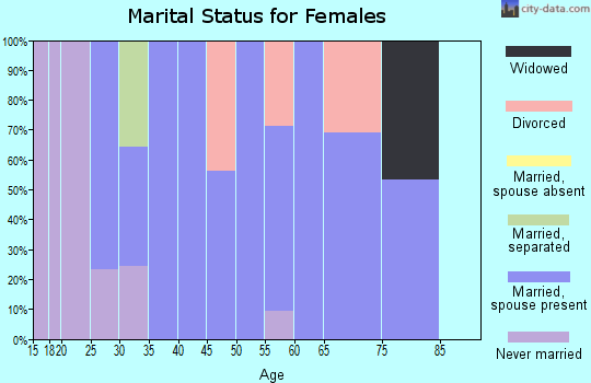 Zip code 46913 marital status for females