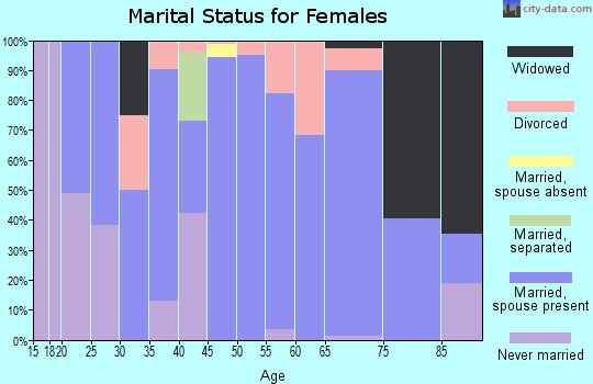 Zip code 46914 marital status for females