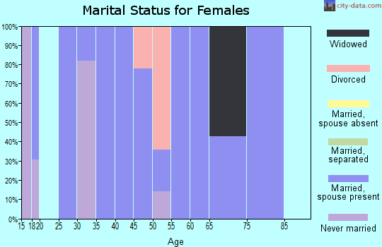Zip code 46920 marital status for females