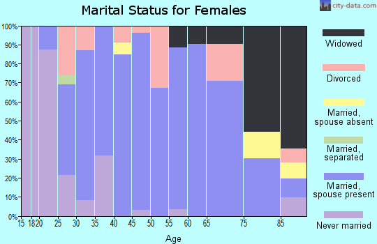 Zip code 46929 marital status for females