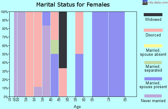 Zip code 46931 marital status for females