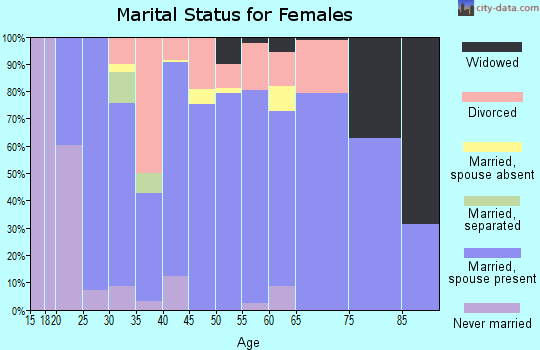Zip code 46932 marital status for females