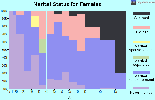 Zip code 46933 marital status for females