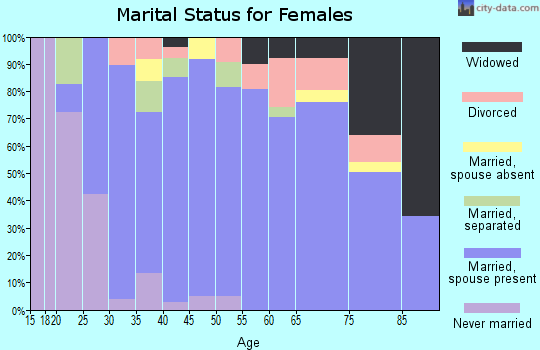Zip code 46936 marital status for females