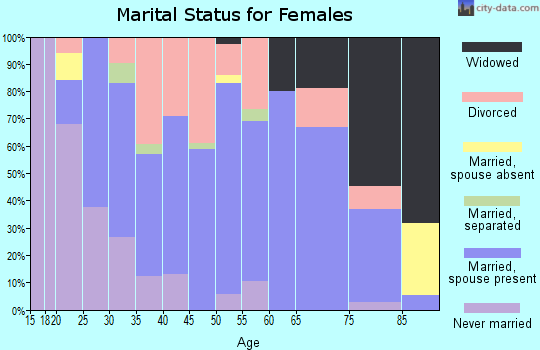 Zip code 46938 marital status for females