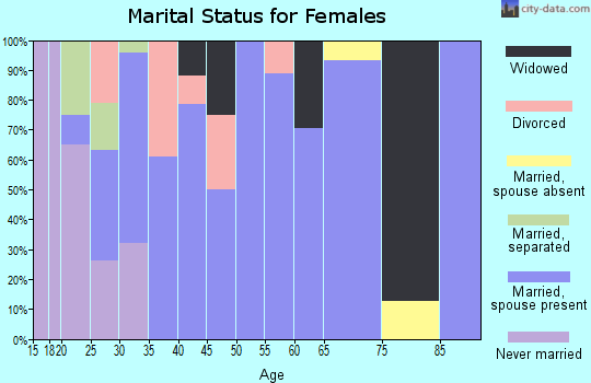 Zip code 46941 marital status for females